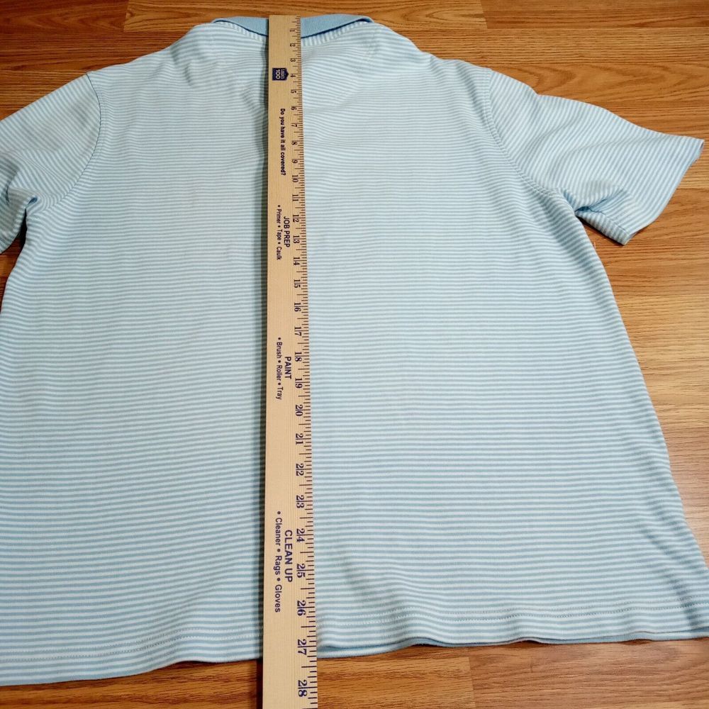 Alan Flusser Shirt Mens Sz L Polo Pima Cotton Soft Striped Short Sleeve - Picture 6 of 10